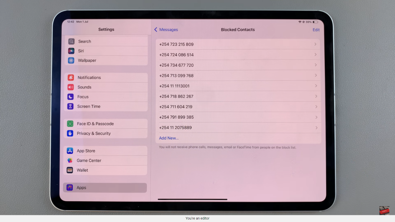 See ALL Blocked Contacts On iPad