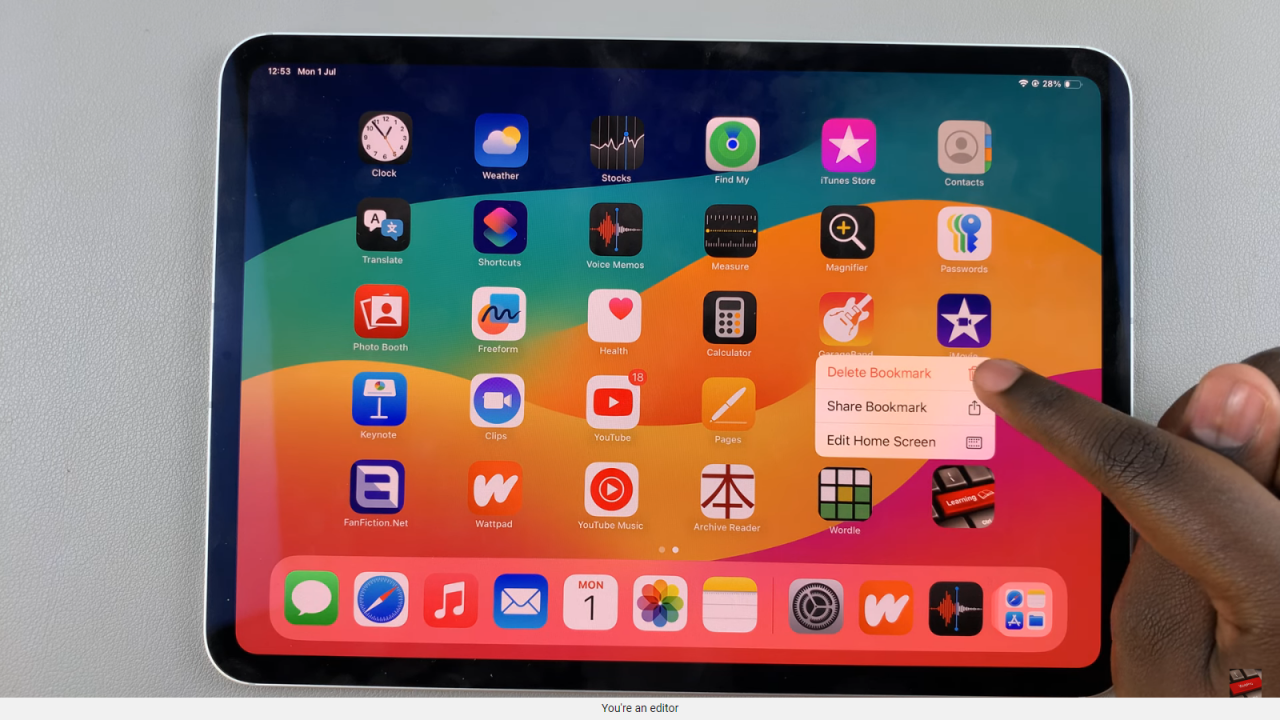 Delete Bookmark From Your iPad Home Screen