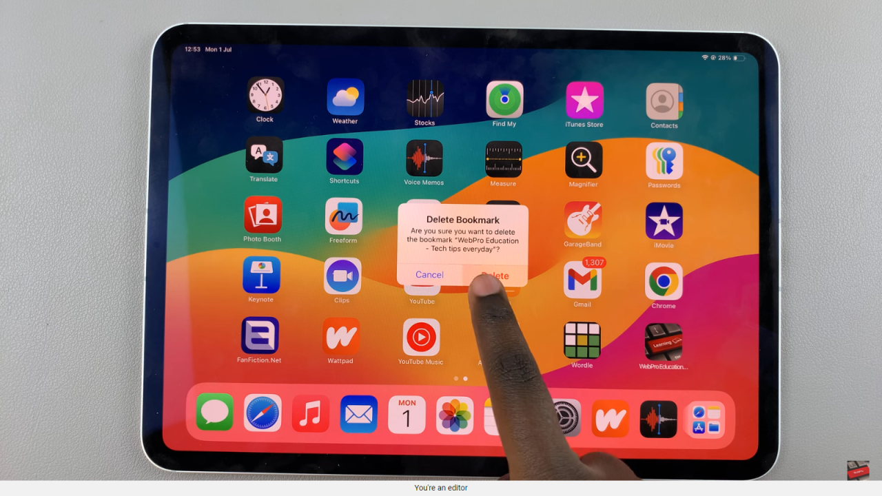 Delete Bookmark From Your iPad Home Screen