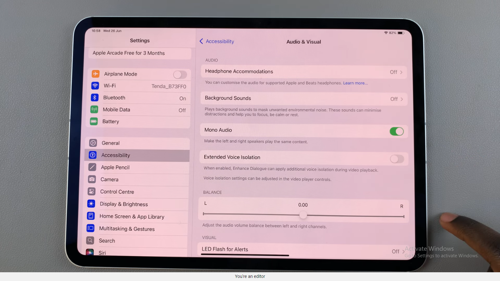 How To Enable Mono Audio Disable Surround Audio On An iPad
