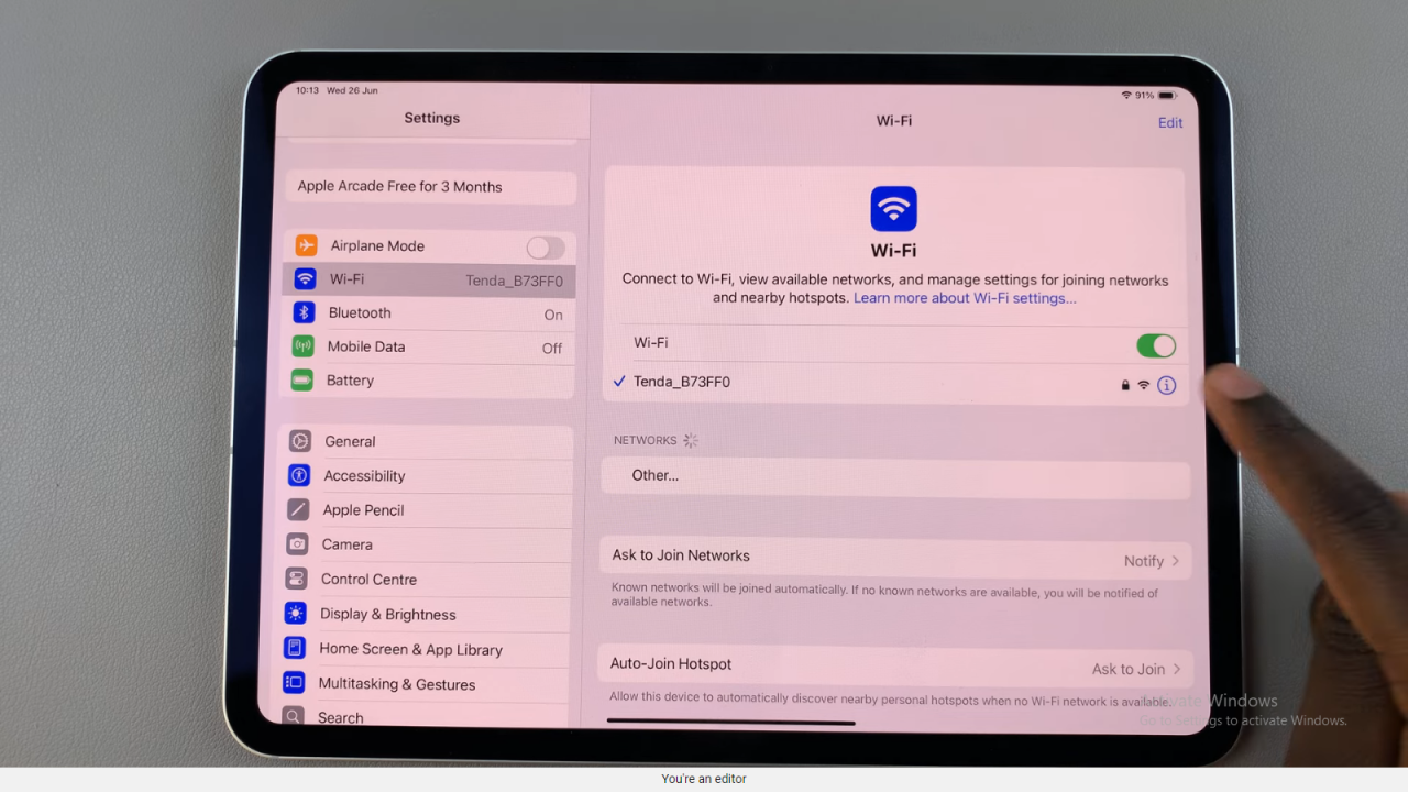 Enable Rotate Wi Fi Address On An iPad