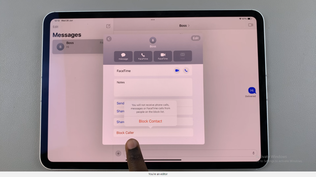 Block Messages On An iPad