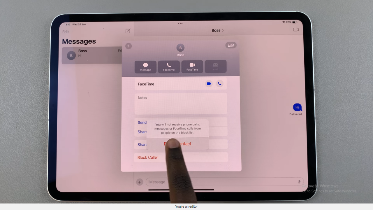 Block Messages On An iPad