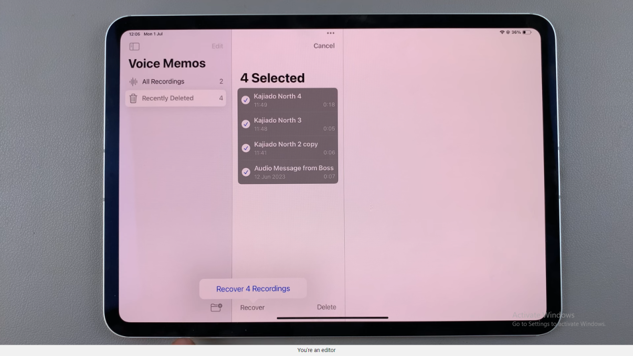 Recover Deleted Voice Memos On iPad