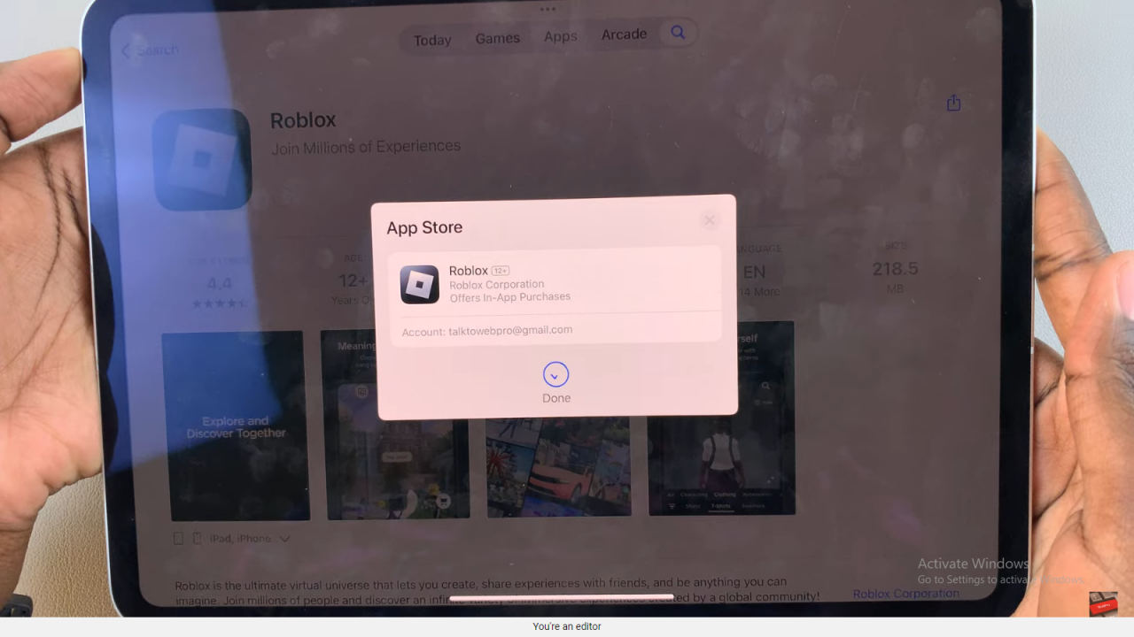     Instala Roblox en tu iPad