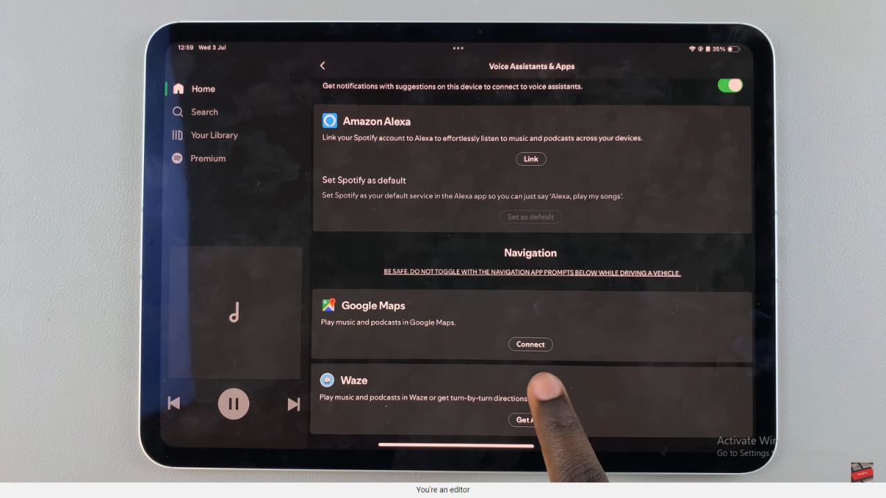 Use Spotify Inside Google Maps On iPad