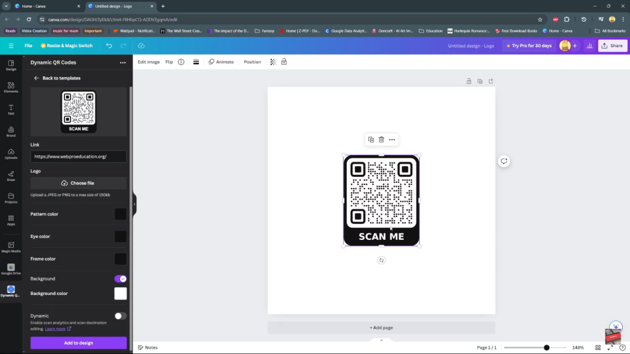 Make a QR Code in Canva