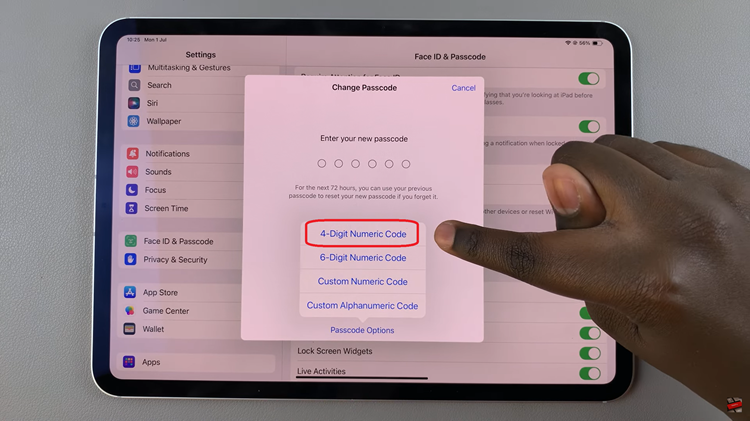 Set Up 4 Digit Passcode On iPad