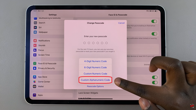 Set Up Alphanumeric Passcode On iPad