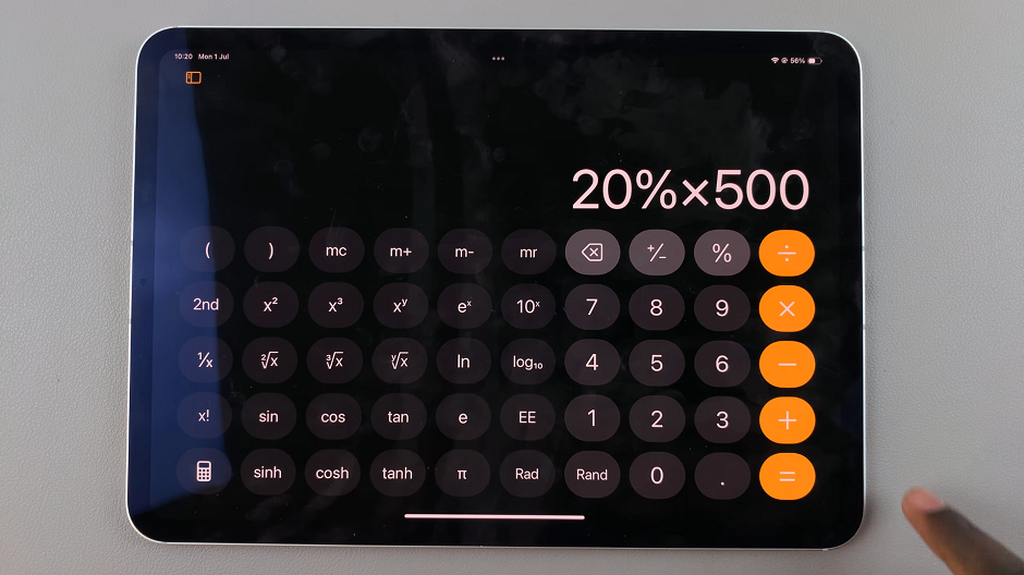 How To Calculate Value Of a Percentage On iPad