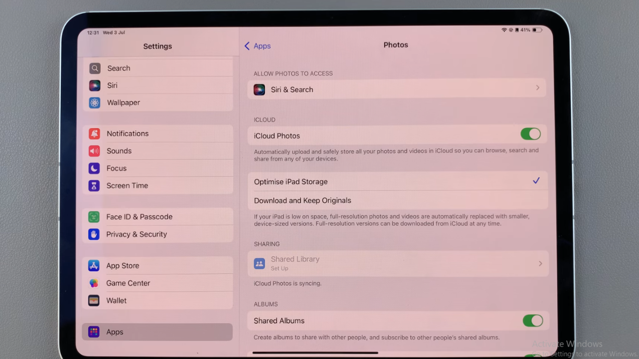 How To Turn On iCloud Photos On An Ipad