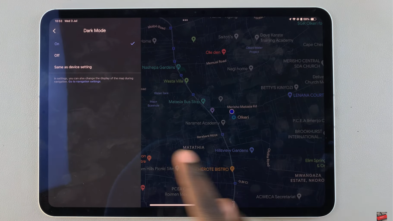 Enabling Dark Mode In Google Maps