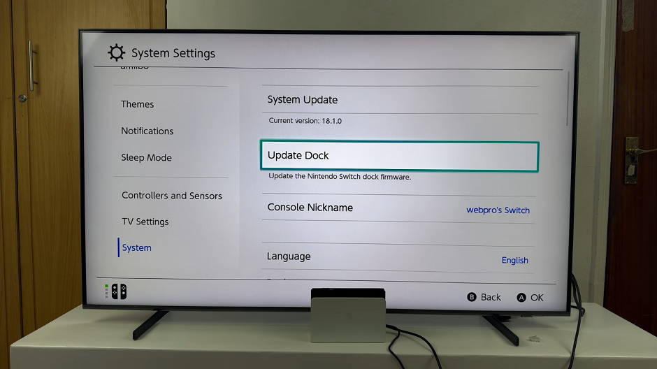 Update Dock On Nintendo Switch