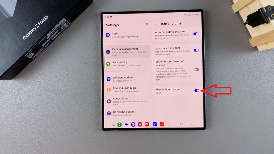 How To Set Clock To 24HR System On Galaxy Z Fold 6