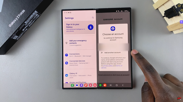 Add Samsung Account To Samsung Galaxy Z Fold 6