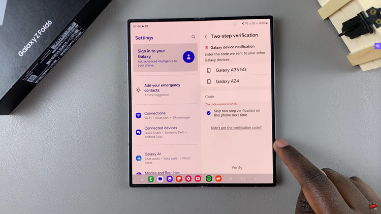 Add Samsung Account To Samsung Galaxy Z Fold 6