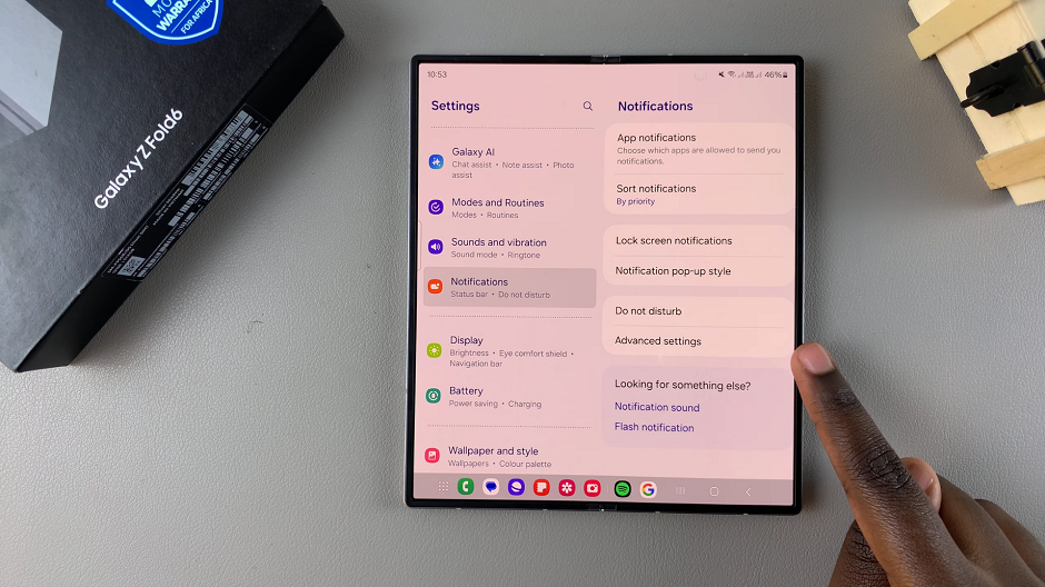 Advanced Settings On Galaxy Z Fold 6