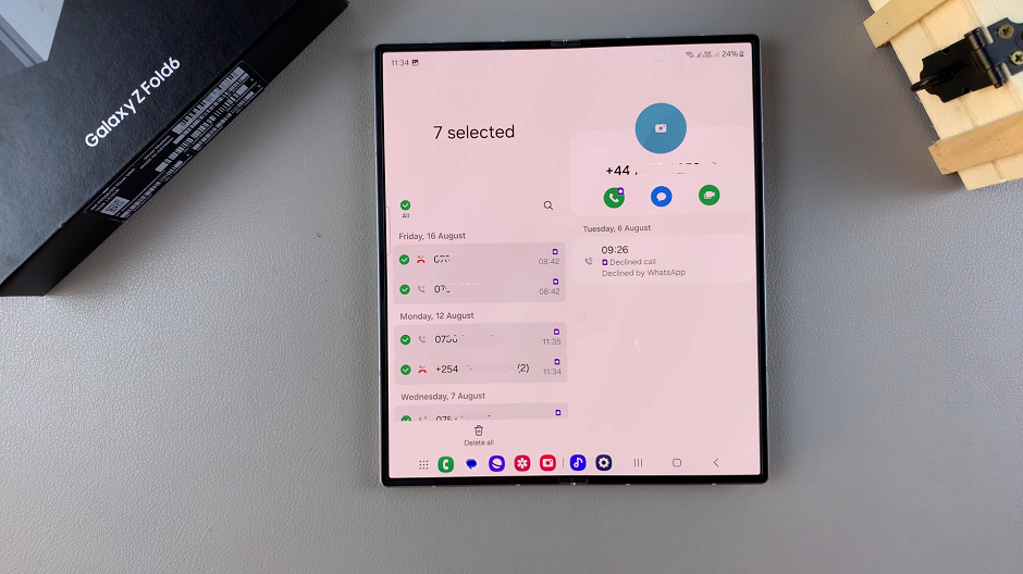 Clear Call Log History On Samsung Galaxy Z Fold 6