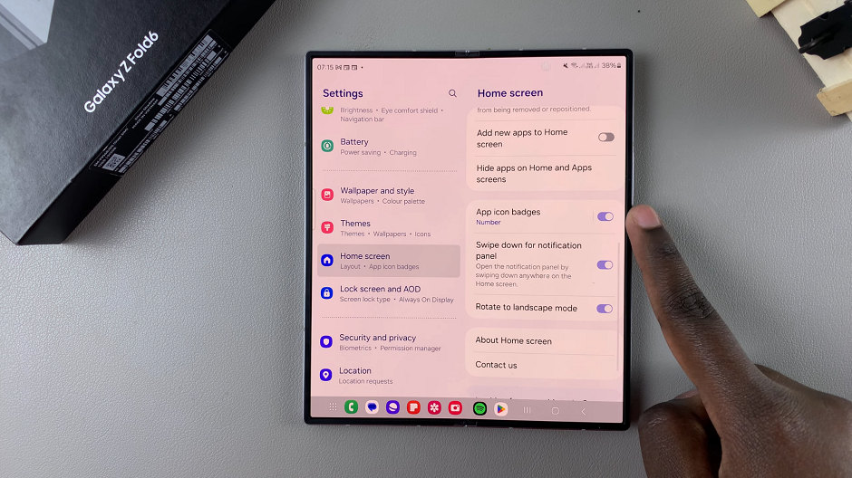 How To Enable / Disable Long Press App Icon To See Notifications On Galaxy Z Fold 6