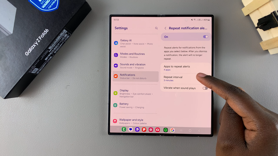 Customize Notification Reminders On Galaxy Z Fold 6