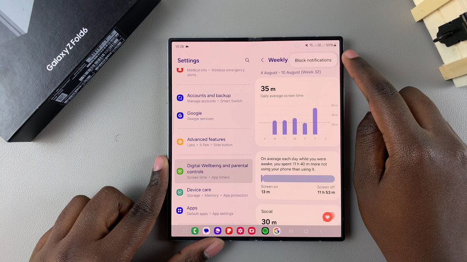 How To Disable Weekly Screen Time Report Notifications On Galaxy Z Fold 6