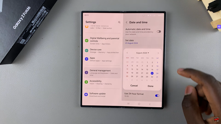 Change Date On Samsung Galaxy Z Fold 6