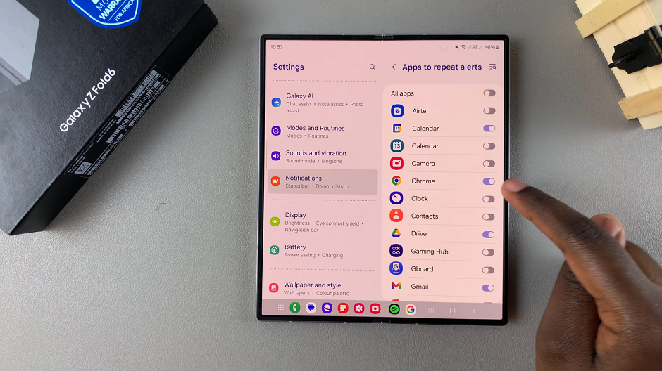 Enable Notification Reminders On Galaxy Z Fold 6