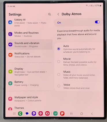 Enable Dolby Atmos On Galaxy Z Fold 6