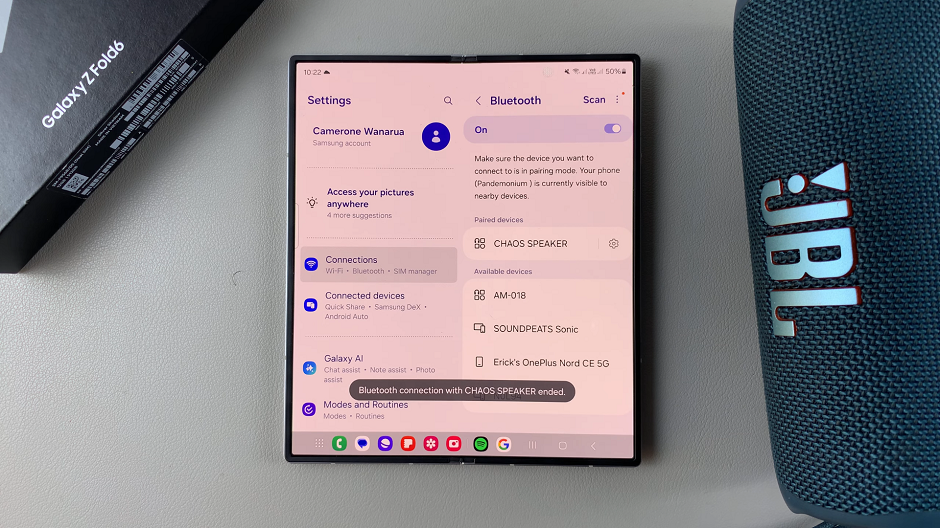 Disconnect Bluetooth Devices On Galaxy Z Fold 6