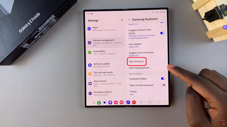 Edit Text Shortcuts On Keyboard Of Samsung Galaxy Z Fold 6