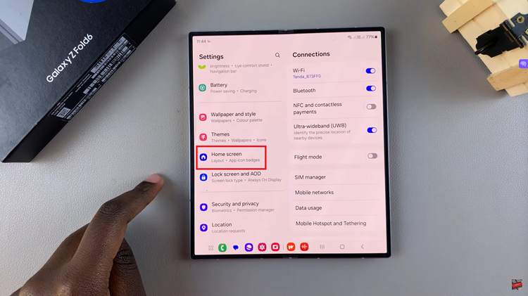 Enable  Apps Screen On Samsung Galaxy Z Fold 6