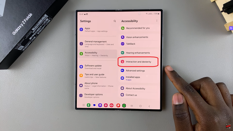 Enable Assistant Menu On Samsung Galaxy Z Fold 6