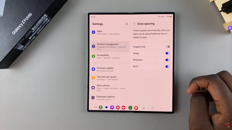 Enable or Disable Auto Spacing On Samsung Galaxy Z Fold 6