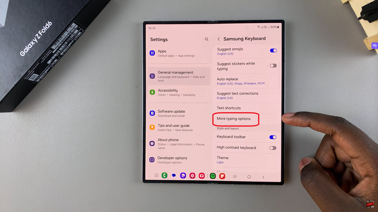 Enable or Disable Auto Spacing On Samsung Galaxy Z Fold 6