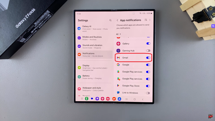 Enable Notifications For Specific Apps On Samsung Galaxy Z Fold 6