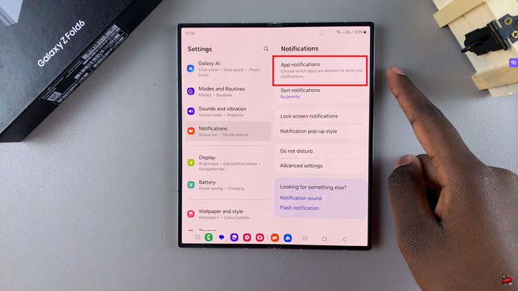 Enable Notifications For Specific Apps On Samsung Galaxy Z Fold 6