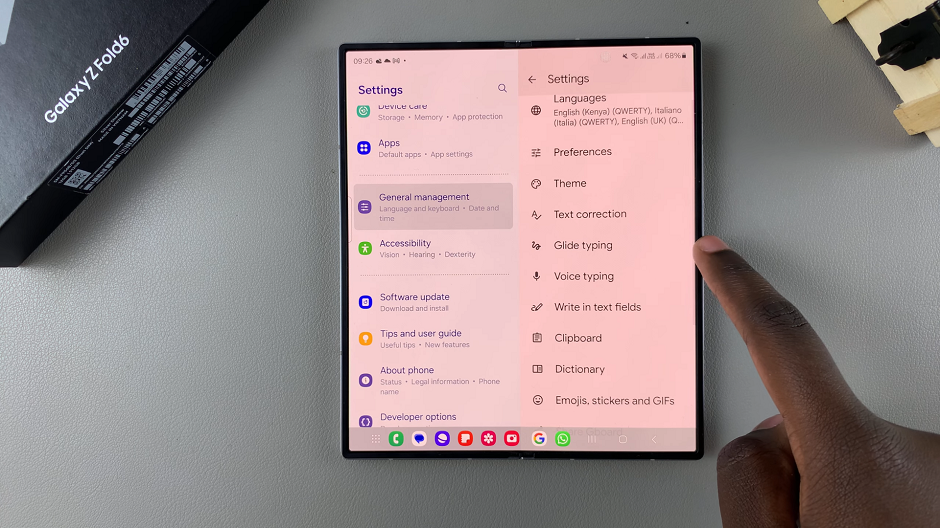 Glide Typing On Google Keyboard Of Galaxy Z Fold 6