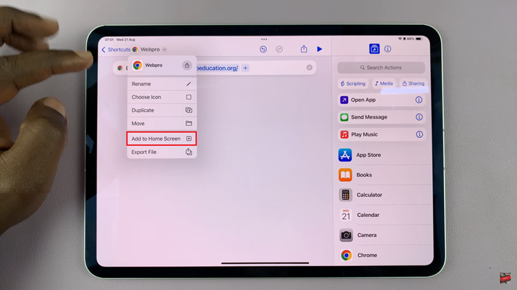 How To Add Google Chrome URL Shortcut To iPad Home Screen