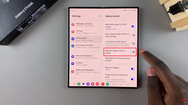 How To Enable & Disable Add New Apps To Home Screen On Samsung Galaxy Z Fold 6