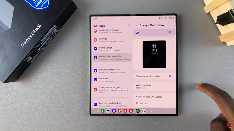 How To Enable & Disable Always ON Display On Samsung Galaxy Z Fold 6