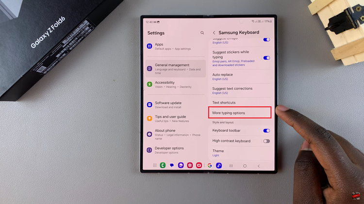 How To Enable/Disable Auto Capitalization On Samsung Galaxy Z Fold 6