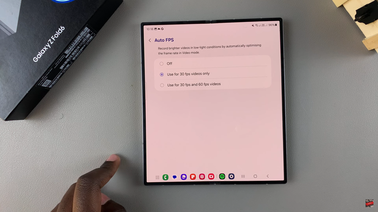 How To Enable & Disable Camera FPS On Samsung Galaxy Z Fold 6