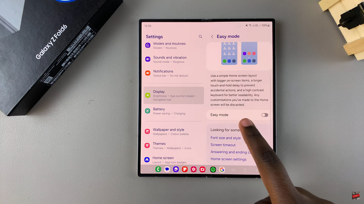 How To Enable & Disable Easy Mode On Samsung Galaxy Z Fold 6