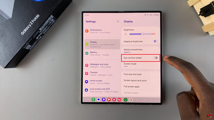 How To Enable & Disable Eye Comfort Shield On Samsung Galaxy Z Fold 6