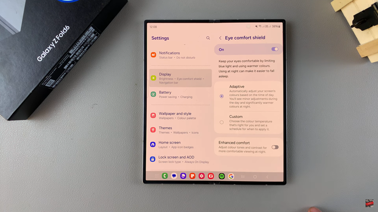 How To Enable & Disable Eye Comfort Shield On Samsung Galaxy Z Fold 6