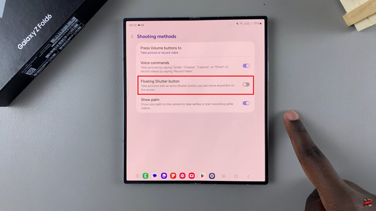 How To Enable & Disable Floating Shutter Button On Samsung Galaxy Z Fold 6