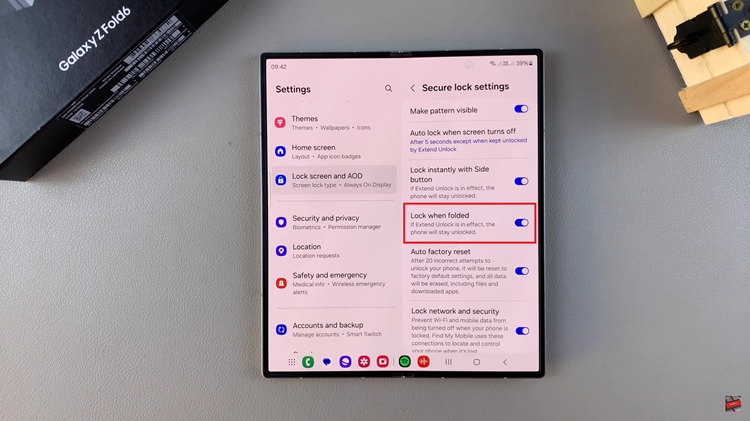 How To Enable & Disable Lock When Folded On Samsung Galaxy Z Fold 6