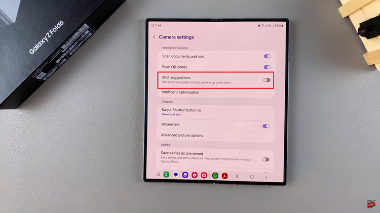 How To Enable/Disable Shot Suggestions On Samsung Galaxy Z Fold 6