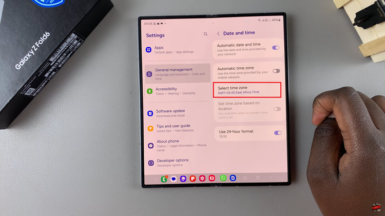 How To Manually Change Region & Time Zone On Samsung Galaxy Z Fold 6