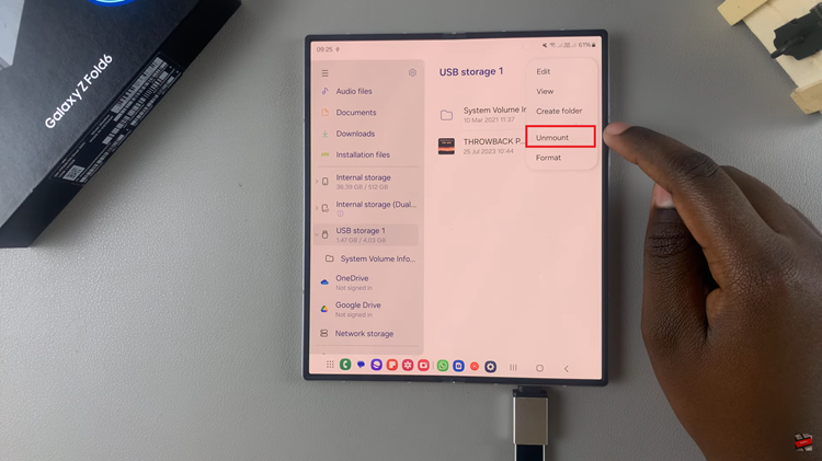 How To Safely Unmount USB Flash Drive On Samsung Galaxy Z Fold 6